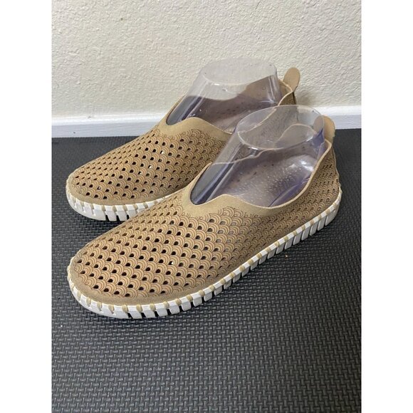 Ilsa Jacobsen Women Beige Tulip Shoes 39 Size 9 Laser Cut Slip-On Comfort Cream - Picture 14 of 15